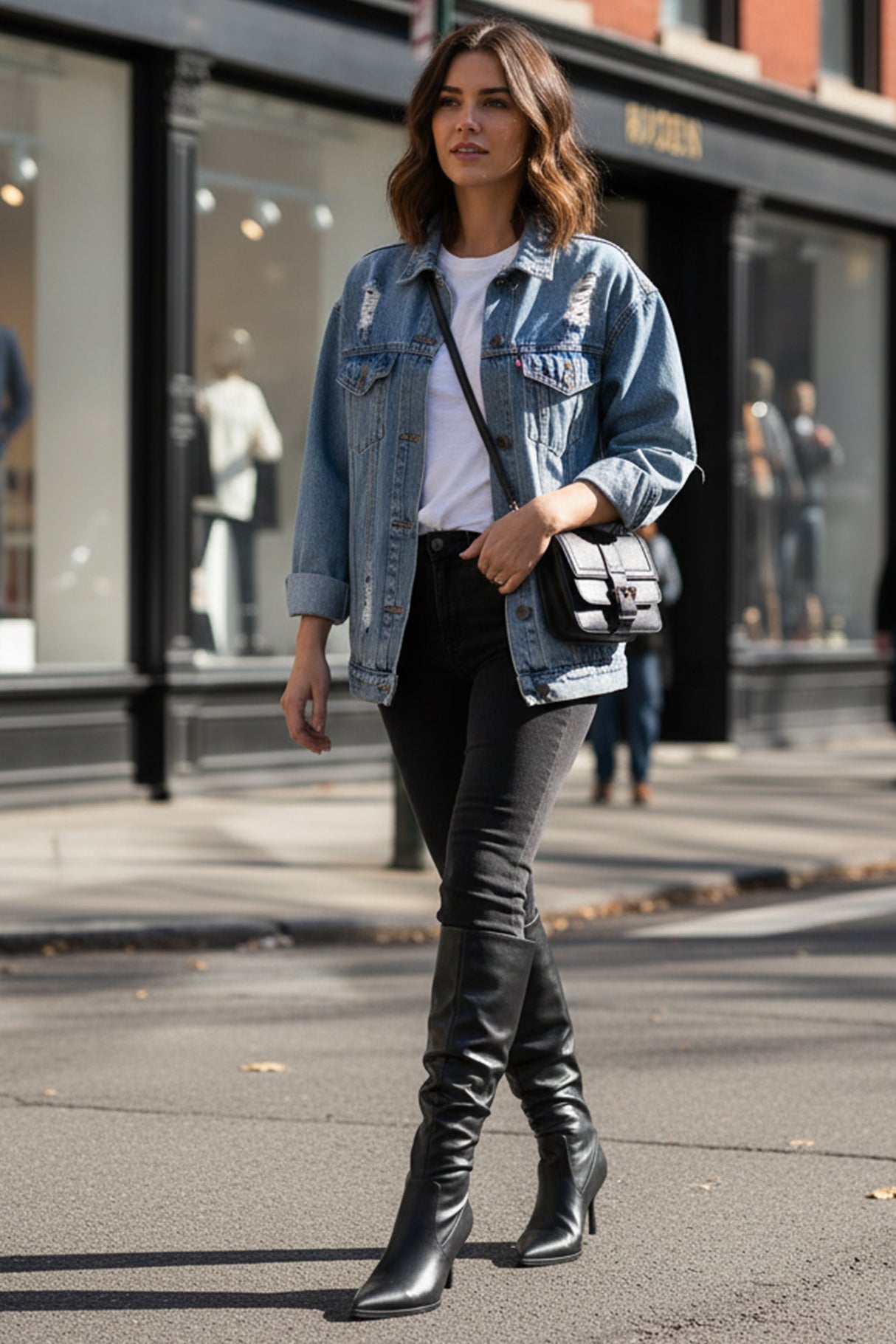 Pointed-Toe Stiletto Slouch Knee-High Boots