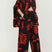 Arolora printed-bat-sleeve-loose-shirt-suits