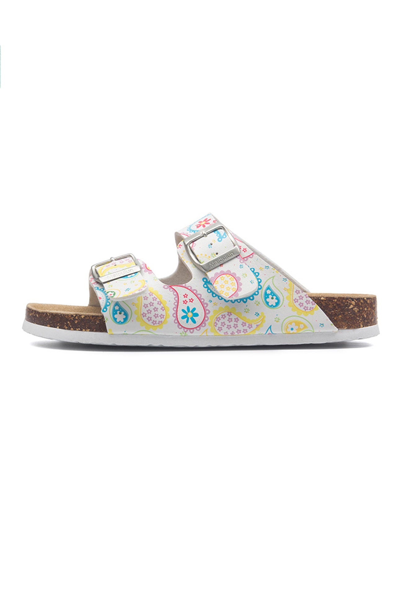 Printed Buckle Flat Sandals