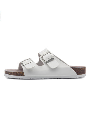 Printed Buckle Flat Sandals