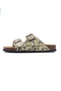 Printed Buckle Flat Sandals