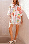 Arolora printed-flares-sleeve-ruched-mini-dress