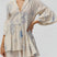 Arolora printed-flares-sleeve-ruched-mini-dress
