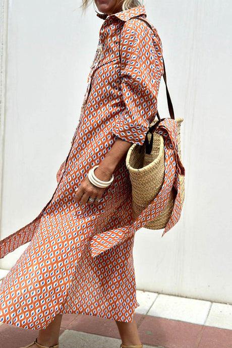 Arolora printed-half-sleeve-shirt-dress