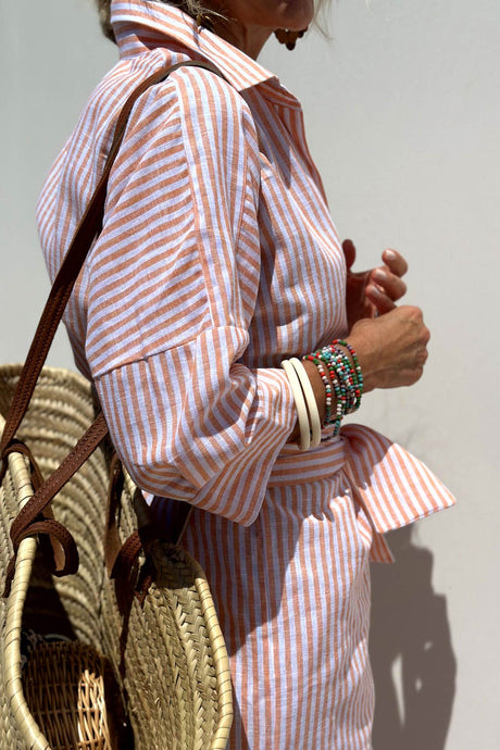 Arolora printed-half-sleeve-shirt-dress