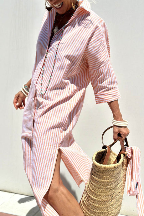 Arolora printed-half-sleeve-shirt-dress