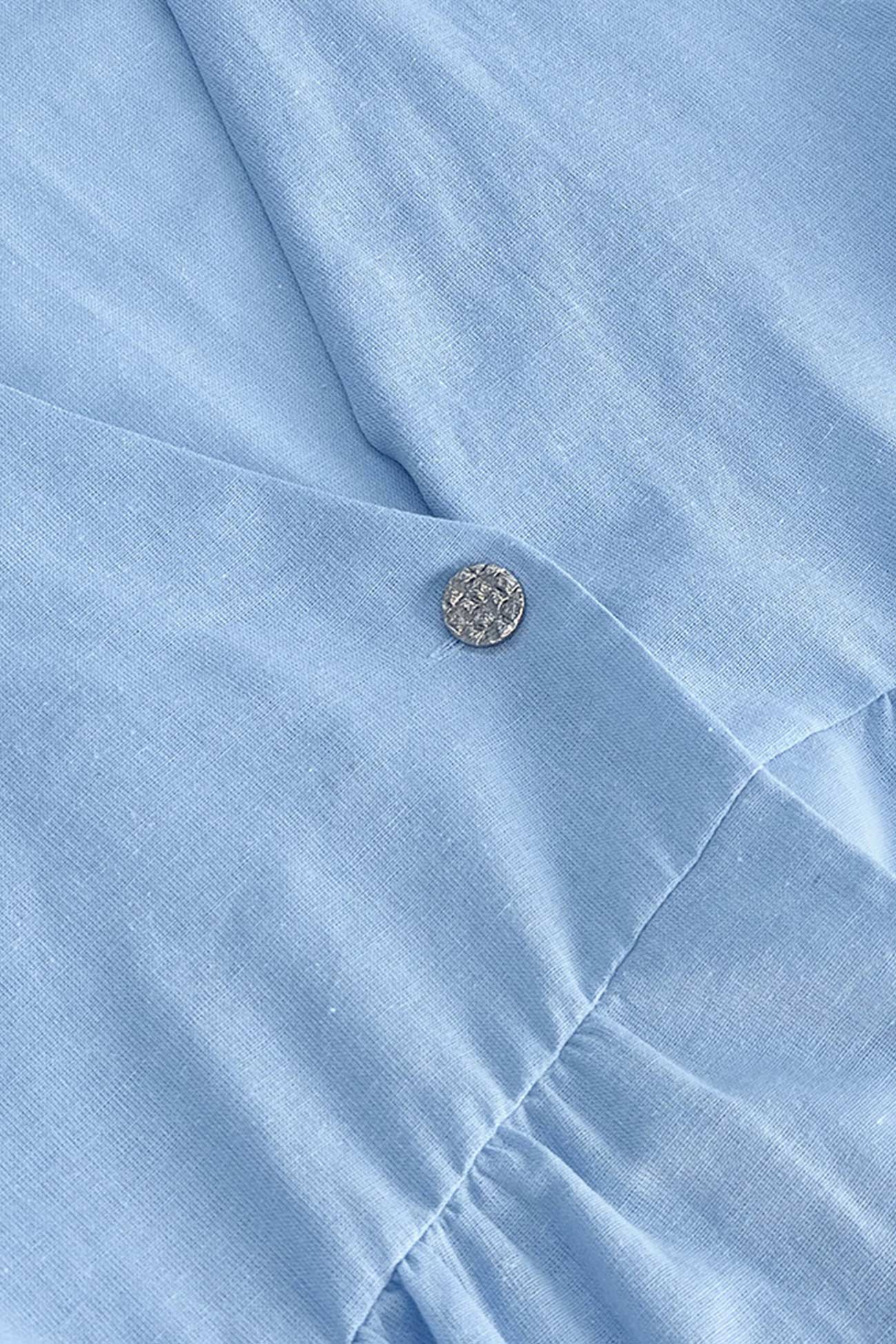 Arolora Puff Sleeve V Neck Cotton Sweet Shirt Set