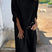 Arolora  Raw Edge Long Tops Two-piece Pants Set