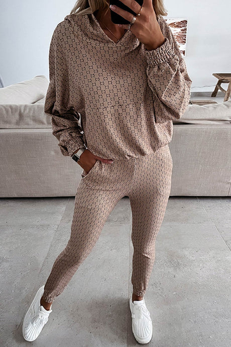 Reindeer Print Hoodie Suits