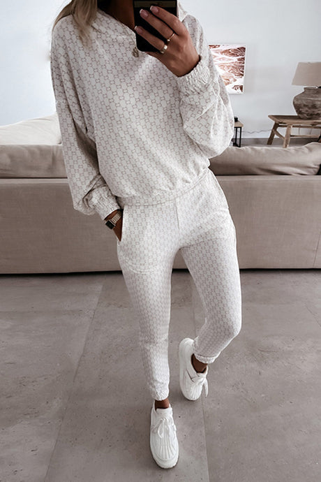 Reindeer Print Hoodie Suits