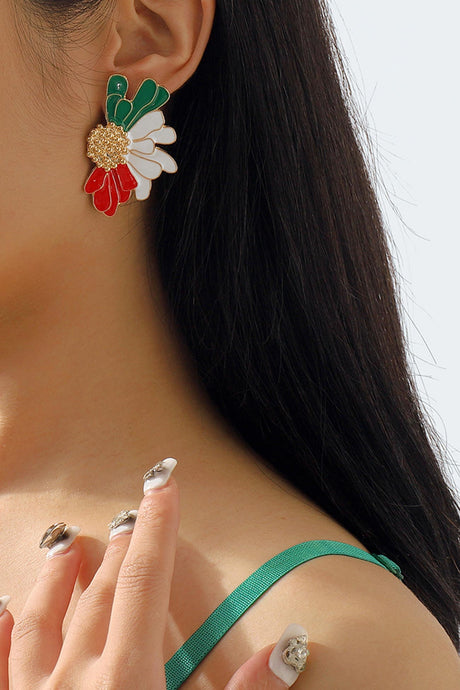Retro Alloy Flower Stud Earrings