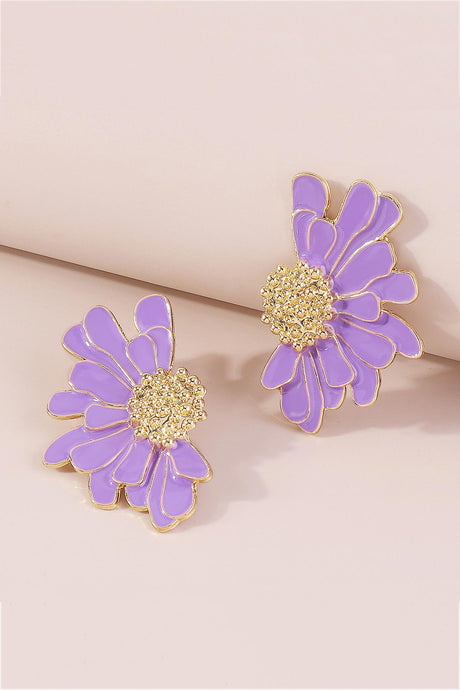 Retro Alloy Flower Stud Earrings