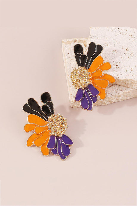 Retro Alloy Flower Stud Earrings