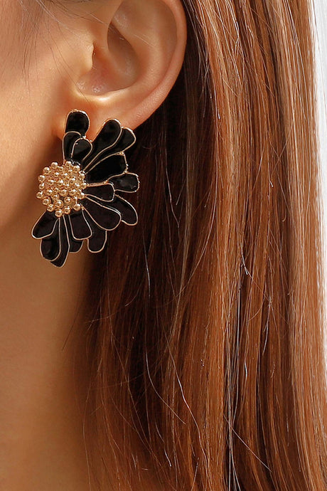 Retro Alloy Flower Stud Earrings