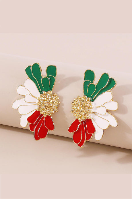 Retro Alloy Flower Stud Earrings