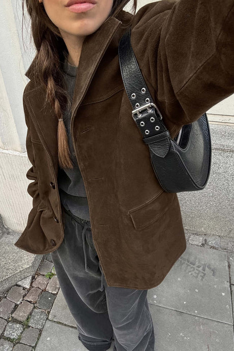Retro Brown Suede Blazer