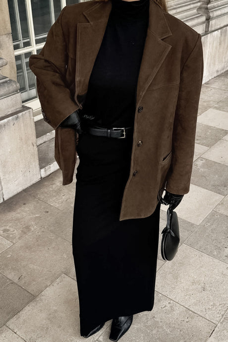 Retro Brown Suede Blazer