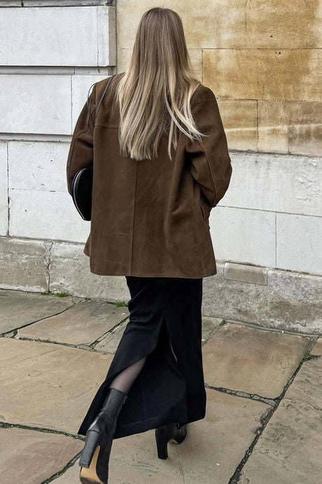 Retro Brown Suede Blazer