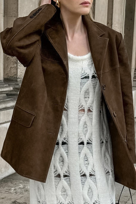 Retro Brown Suede Blazer