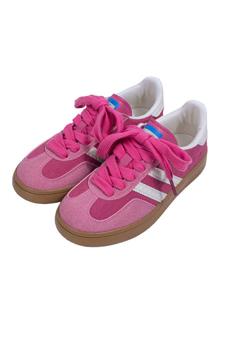 Arolora Retro Contrast Color Flat Sneakers