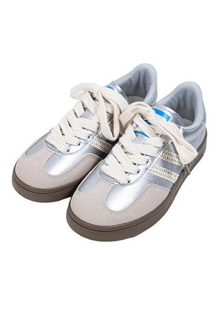 Arolora Retro Contrast Color Flat Sneakers
