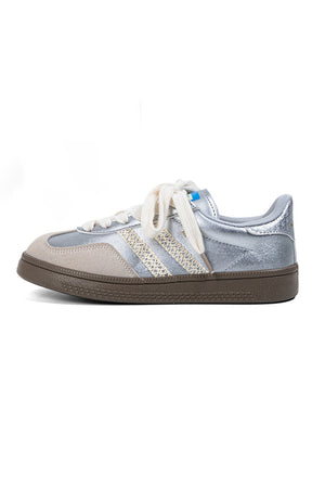 Arolora Retro Contrast Color Flat Sneakers
