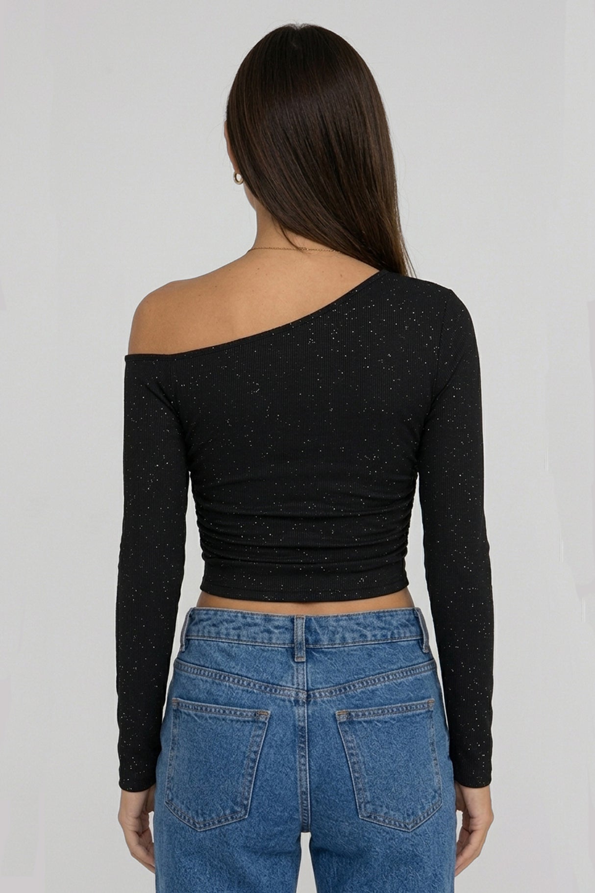 Rhinestone Off The Shoulder Knit Top