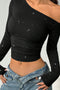 Rhinestone Off The Shoulder Knit Top