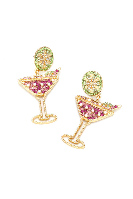 Colorful Rhinestone Cocktail Stud Earrings