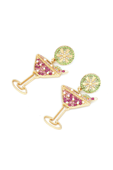 Colorful Rhinestone Cocktail Stud Earrings
