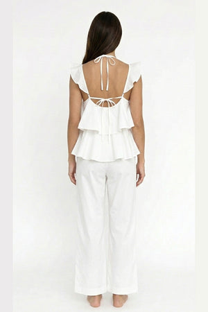 Ruffle Tie-up Cotton Vest Set