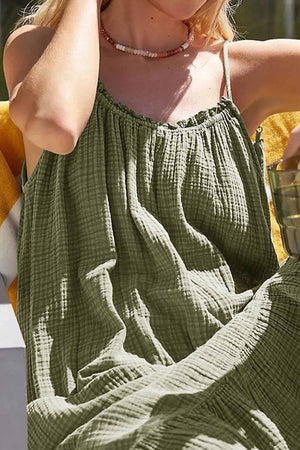 Arolora ruffled-backless-tiered-cami-dress