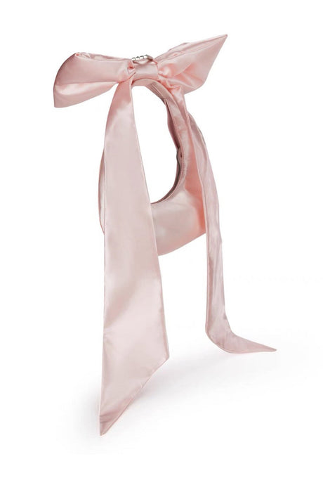 Arolora satin-bow-rhinestone-heart-buckle-armpit-bag