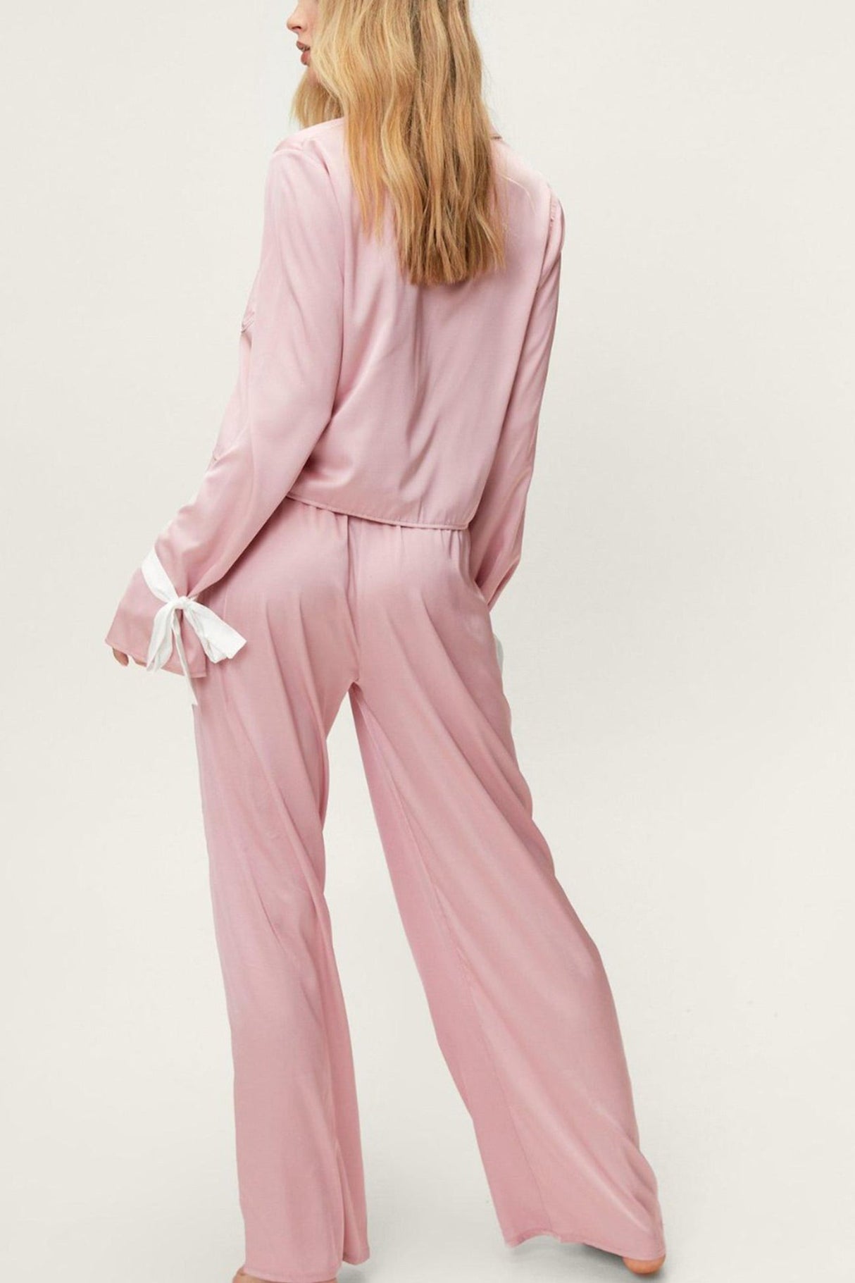 Arolora Satin Bow Strappy Cuff Loungewear