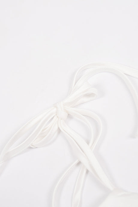 Satin Cowl Neck Tie-straps Slit Dress