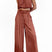 Arolora satin-mock-neck-crop-top-pants-suits