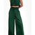 Arolora satin-mock-neck-crop-top-pants-suits