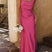Arolora Satin Square Neck Slit Maxi Dress