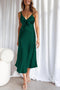 Satin Tie-front Cutout Cami Dress