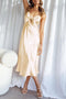 Satin Tie-front Cutout Cami Dress