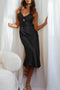 Satin Tie-front Cutout Cami Dress