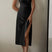 Arolora Satin V Neck Backless Cami Dress
