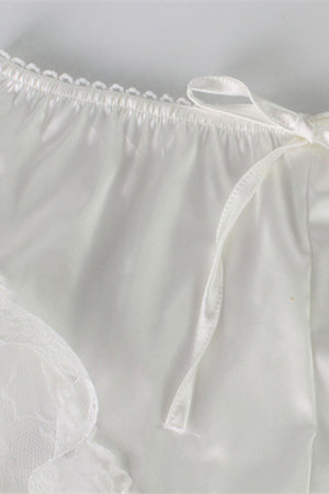 Satin Lace Patchwork Strappy Shorts Loungewear