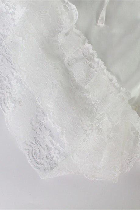 Satin Lace Patchwork Strappy Shorts Loungewear