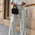 Arolora Sequin Long Sleeve Blazer Flare Long Pants Set