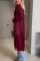 Sequin Long Sleeve Long Cardigan