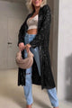 Sequin Long Sleeve Long Cardigan