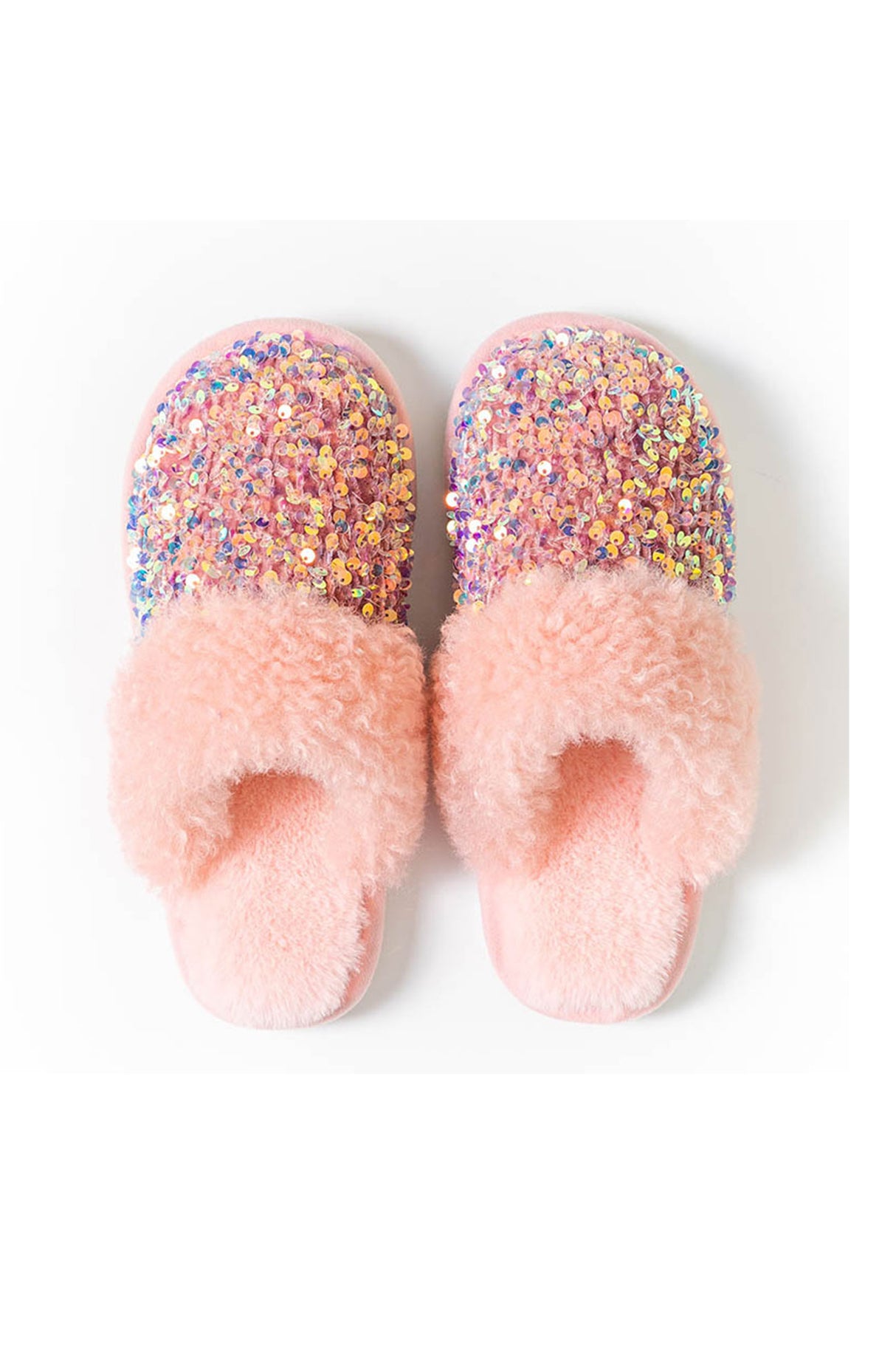 Sequin Plush Slippers