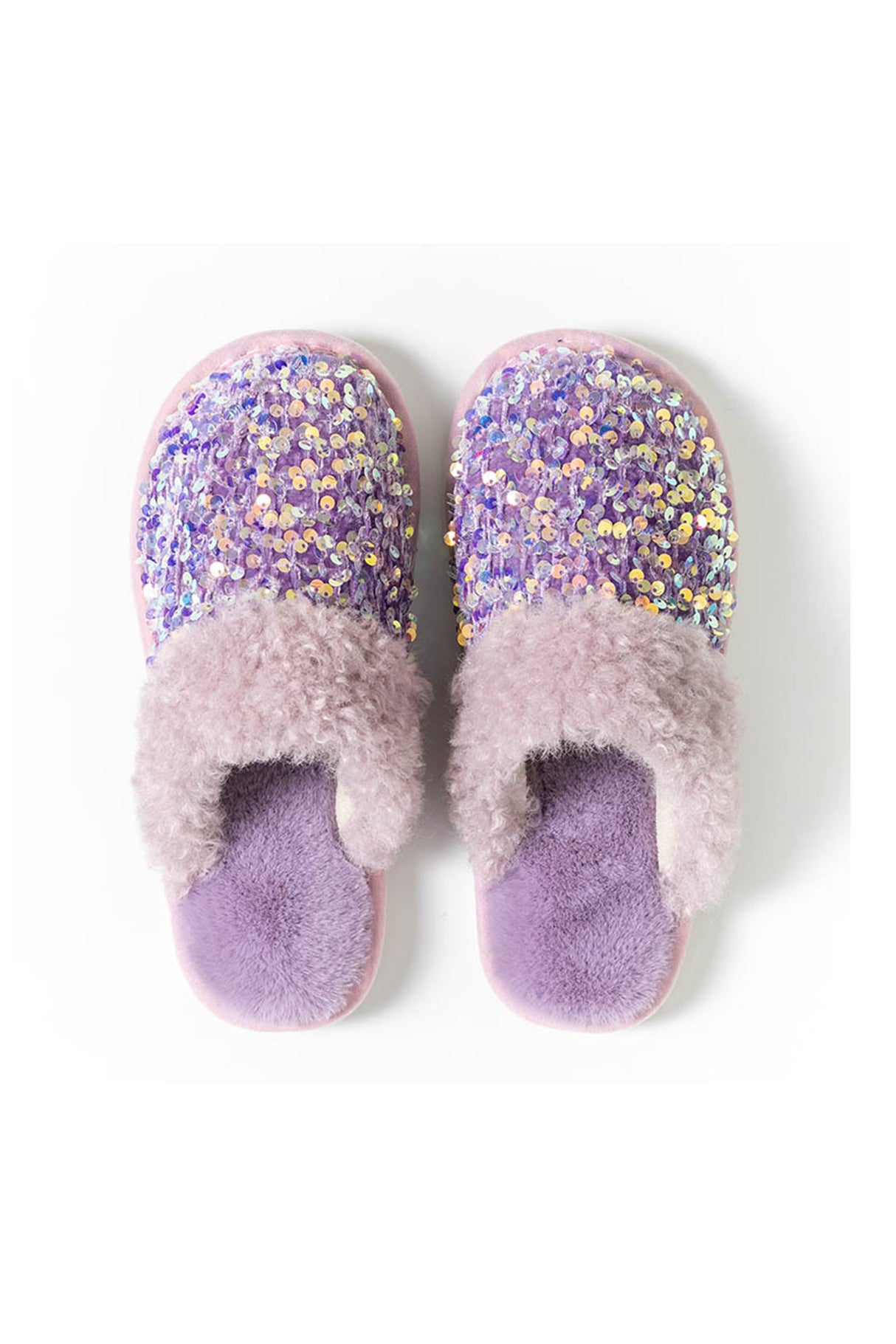 Sequin Plush Slippers