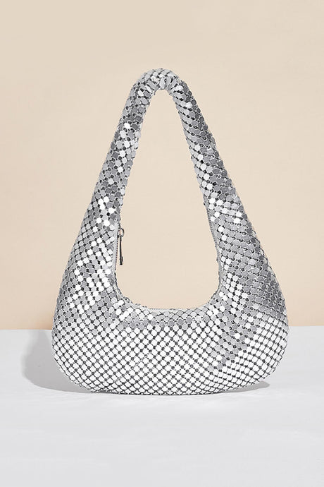 Sequin Solid Underarm Bag